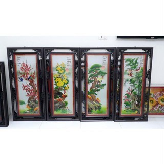 Siêu Sale Tranh đính đá tứ quý 43x100cm x4 bức hàng sẵn
