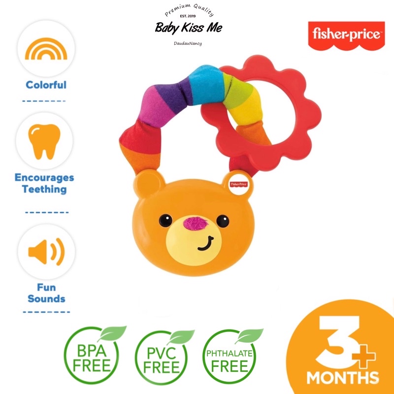 Lục Lạc Kèm Gặm Nướu an toàn cho Bé -Fisher Price Fun Teether Rattle