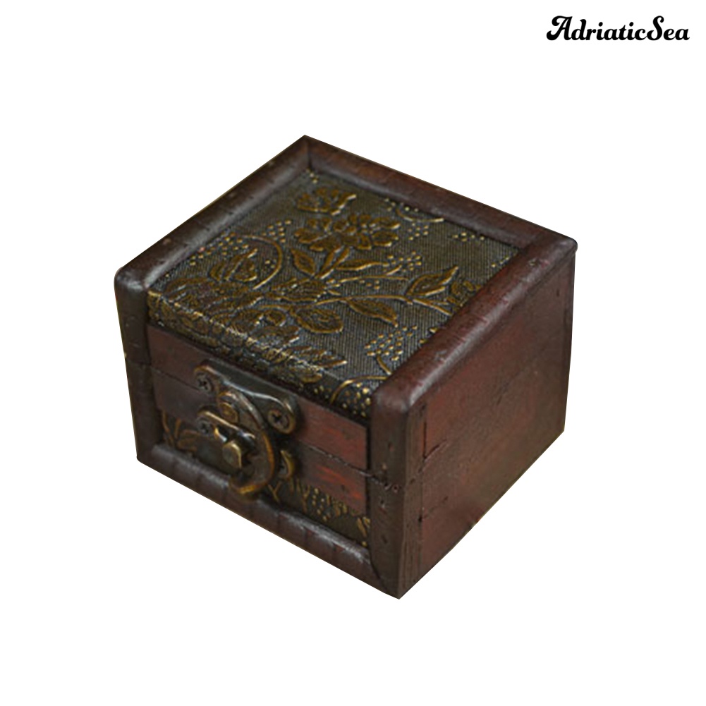 Hộp Gỗ Nhỏ Đựng Trang Sức Có Khóa Phong Cách Vintage