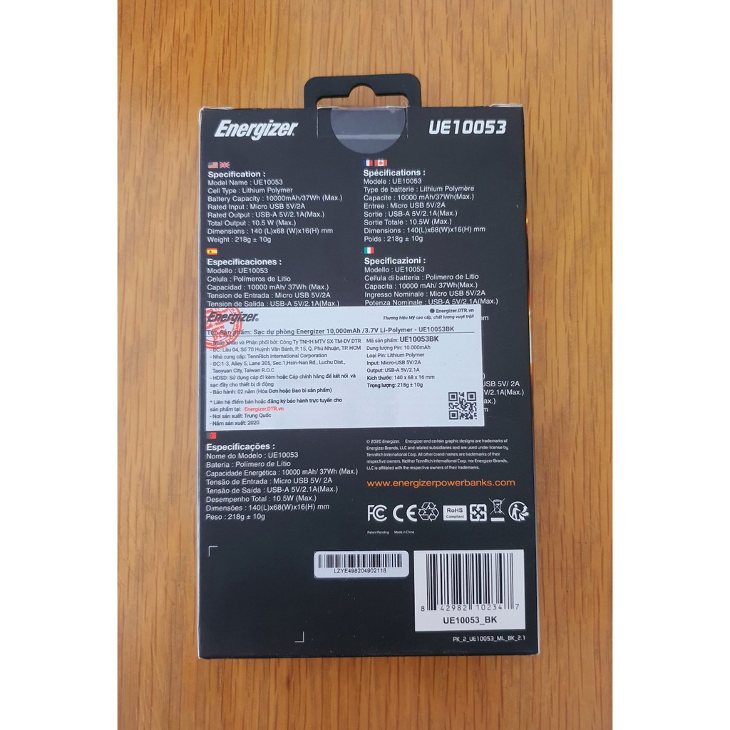 Hot - Pin Sạc dự phòng Energizer 10.000mAh UE10053 - Type C - Chính hãng - Pin sạc giá rẻ