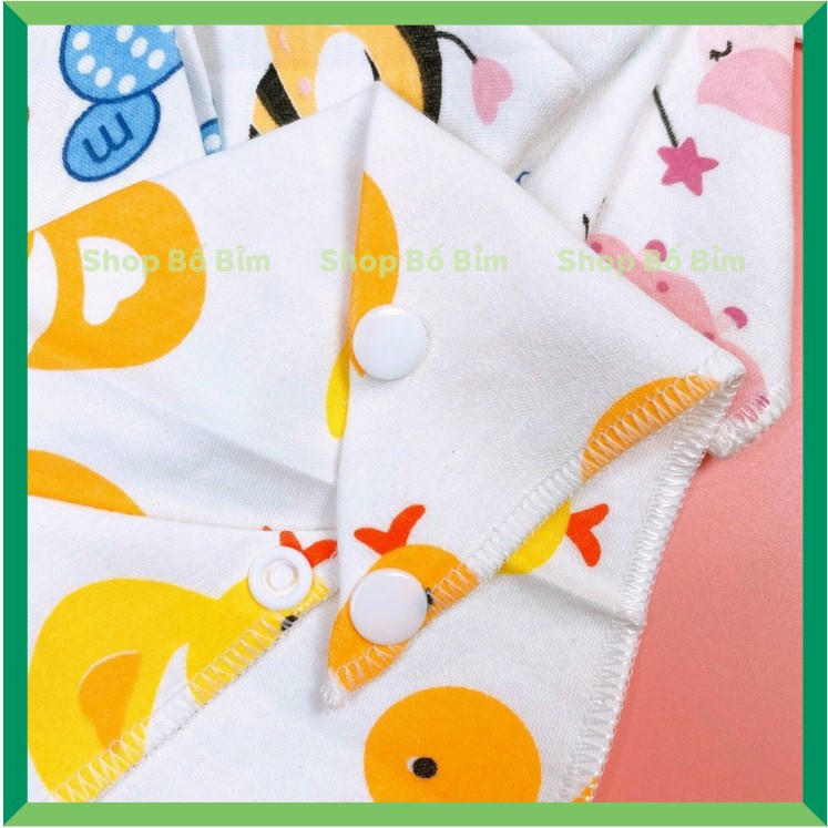 Set 5 Khăn Yếm Tam Giác ⚡Hàng Xuất Nhật 100% Cotton⚡ Có Cúc Bấm Cho Bé Vải Xô 4 Lớp Thấm Hút Tuyệt Đối