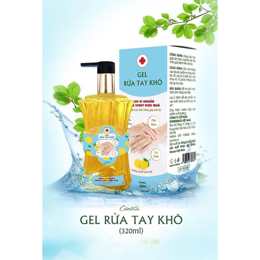 Gel rửa tay khô Cenota, Gel rửa tay khô làm sạch vi khuẩn, bảo vệ da tay - 320ml Lici | BigBuy360 - bigbuy360.vn
