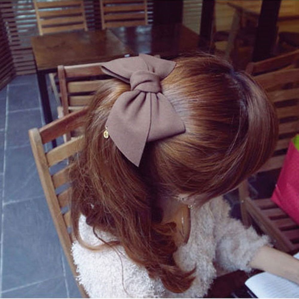 Kẹp tóc nơ bản to cho bé gái