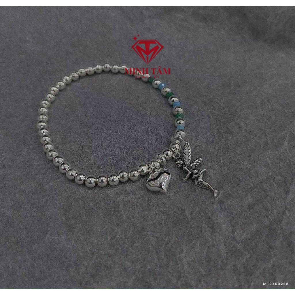 Lắc tay bi bạc trái tim thiên thần Bella bạc 925 ao cấp-Minh Tâm Jewelry