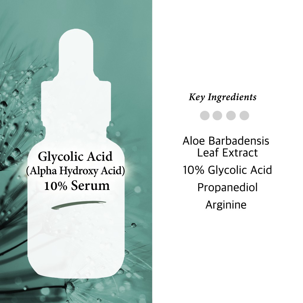 Serum Axit AHA-Glycolic Acid 10% Hỗ Trợ Giảm Mụn Đầu Đen Giảm Nếp Nhăn Chống Lão Hóa Da Hàn Quốc 30ml