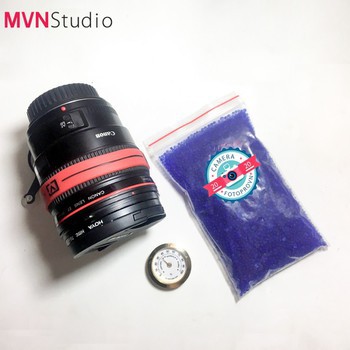 MVN Studio - Gói 1kg hạt chống ẩm, hạt hút ẩm màu xanh cho máy ảnh tặng kèm 10 túi giấy vải