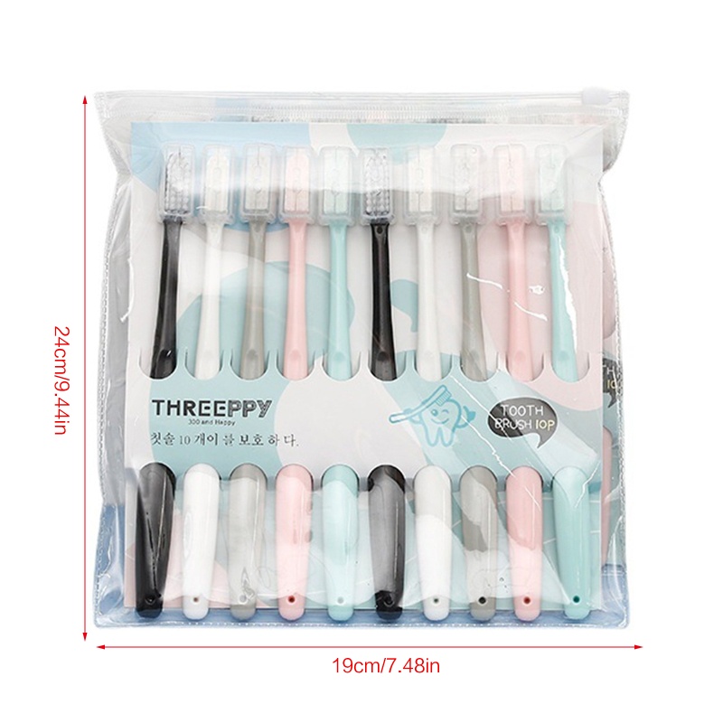 Set 10 Bàn Chải Đánh Răng Lông Mềm Cho Gia Đình