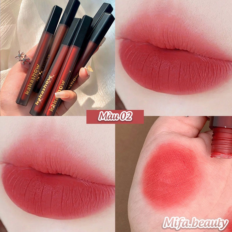 Son Môi Lì Kakashow, Son Nội Địa Vỏ Đen Lâu Trôi Chống Thấm Nước Lâu Trôi Chính Hãng