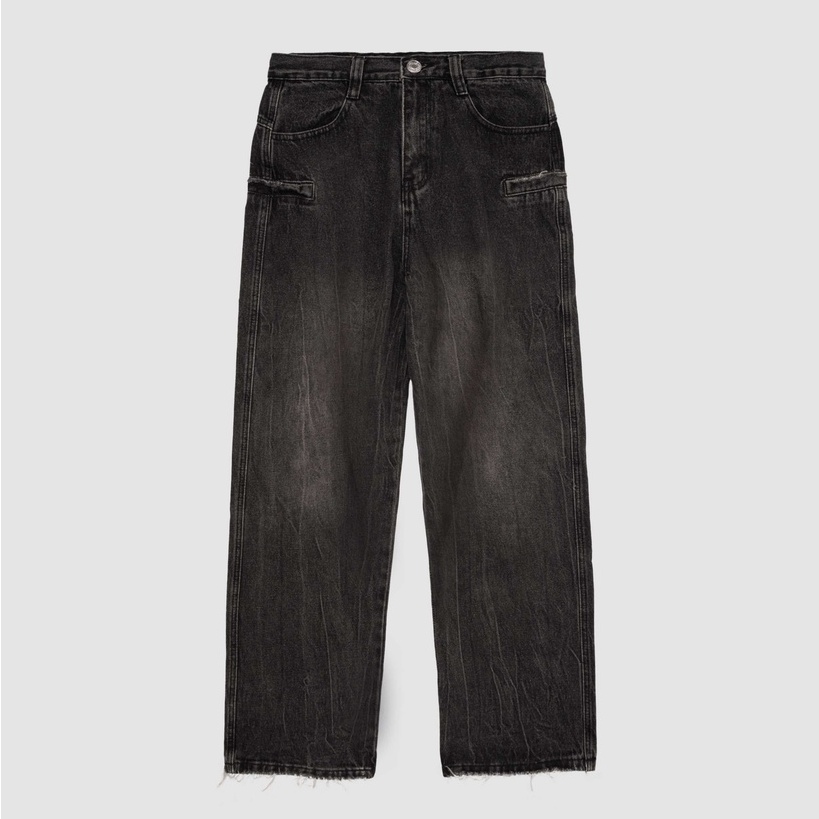 Quần jeans đen dáng suông Selected JHL 24020 Gene Dark Loose