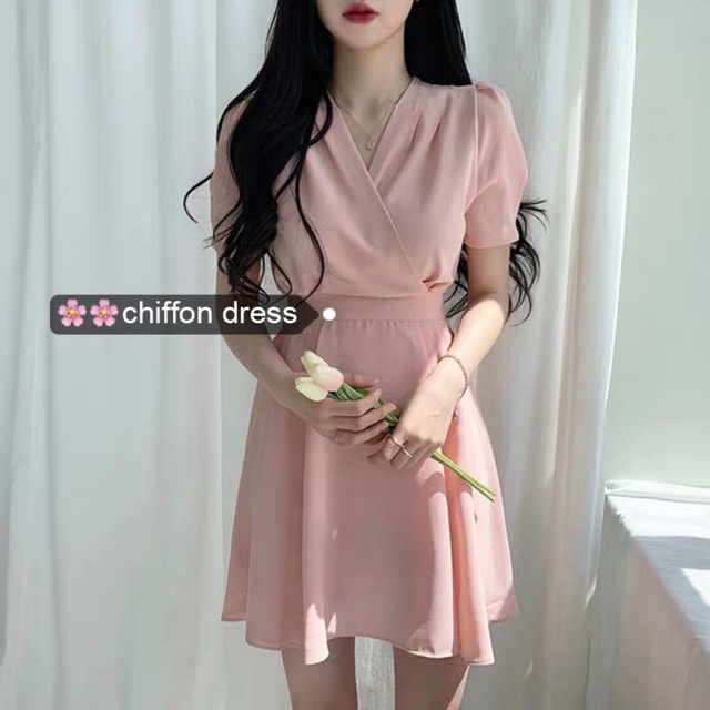 [ORDER] Váy chiffon buộc nơ Hàn Quốc