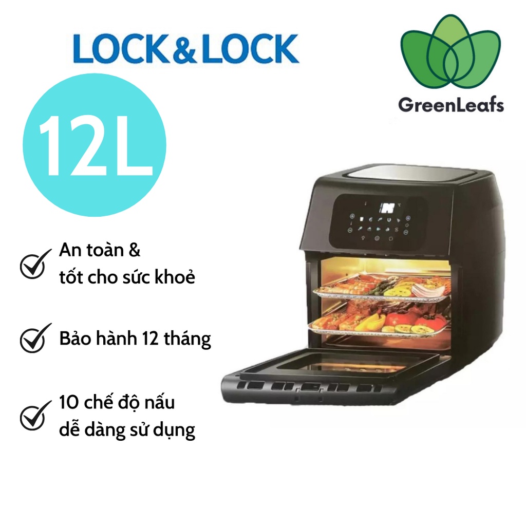 Nồi Chiên Không Dầu 12L chính hãng Lock&amp;Lock - EJF696BLK.