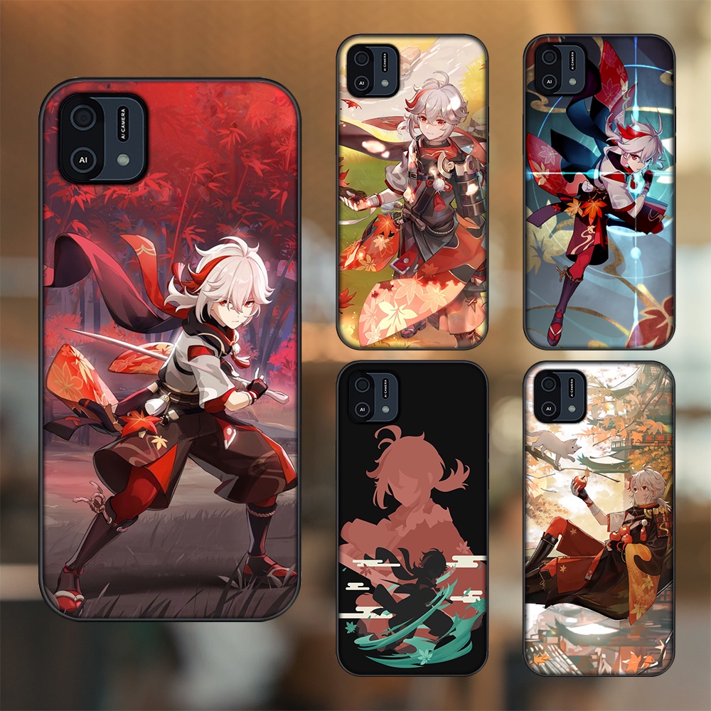 Ốp lưng Oppo A16K viền đen in hình Kazuha Genshin Impact