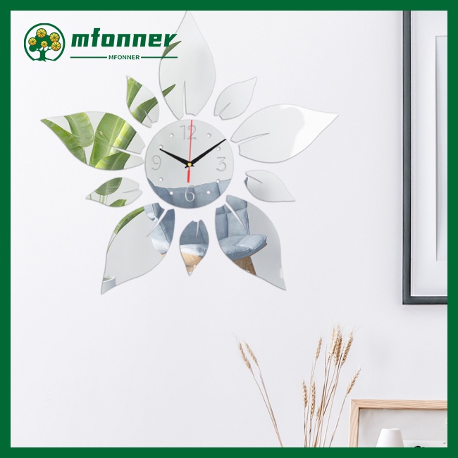 1 Bộ Đồng Hồ Dán Tường Bằng Acrylic Tráng Gương Trang Trí Phong Cách Hiện Đại