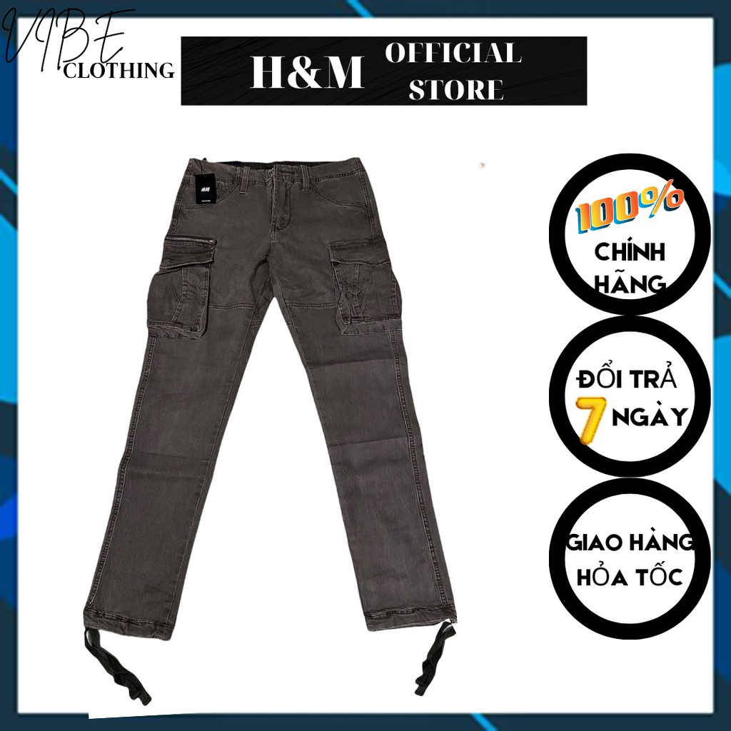 Quần Jogger Kaki Túi Hộp Nam, Quần Dài Kaki Túi Hộp Nam H&M Dây Rút Thời Trang, Ống Rộng Tùy Sở Thích Phong Cách Ulzzang