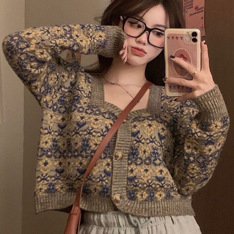Áo Khoác Cardigan Dệt Kim Tay Dài Phong Cách Retro Hàn Quốc Thời Trang Cho Nữ | BigBuy360 - bigbuy360.vn