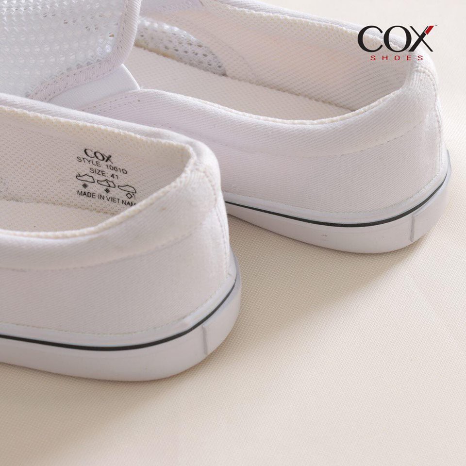 Giày Lười Vải Cox Shoes White 1001 | BigBuy360 - bigbuy360.vn