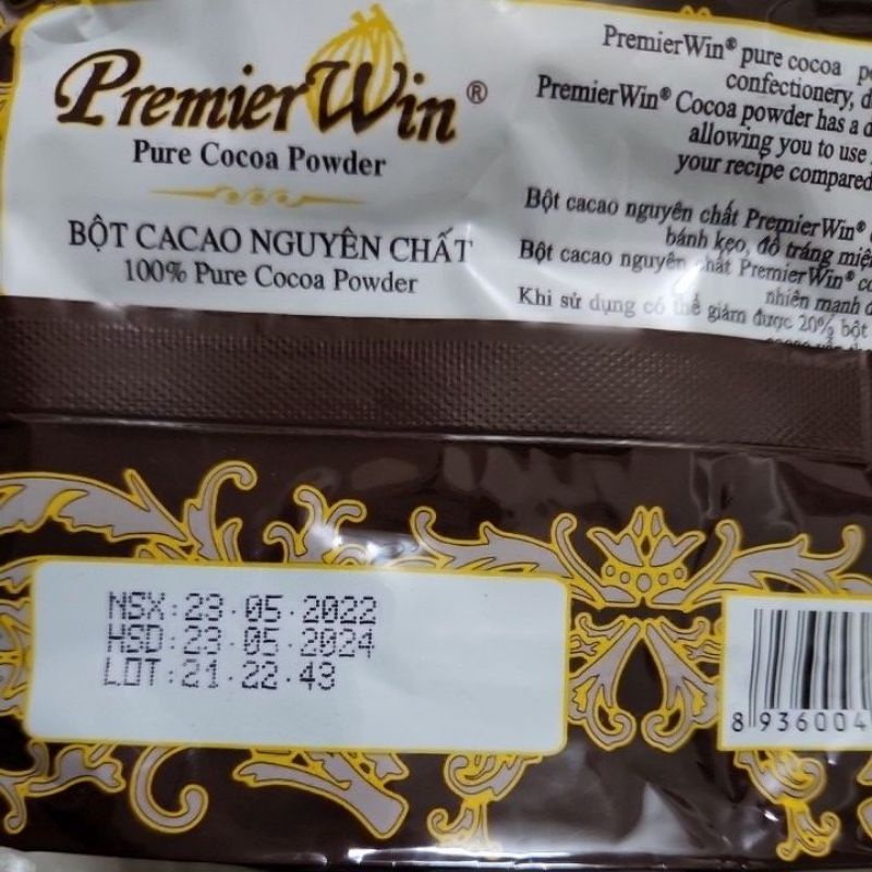 Bột Cacao SK gói 250g  hiệu Premier Win, Ca cao Extra Dark Premier Win gói 250g