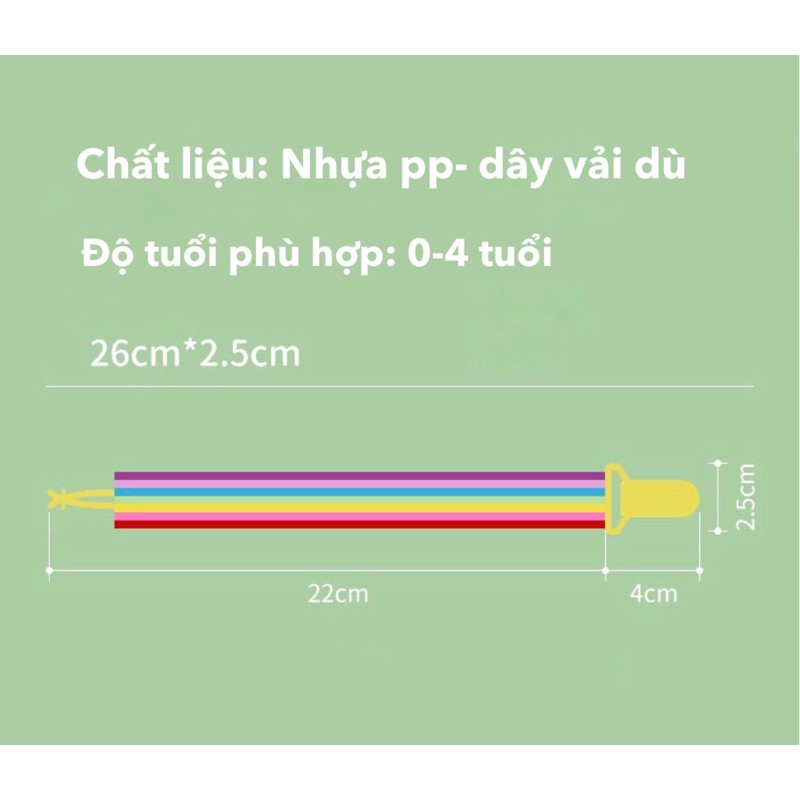 Dây đeo ti giả, dây đeo gặm nướu, túi nhai ăn dặm 7 sắc cầu vồng