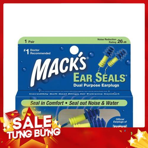 Hộp 1 đôi nút bịt tai Mack’s Ear Seals 2 chức năng chống ồn,chống nước - Hàng nhập khẩu