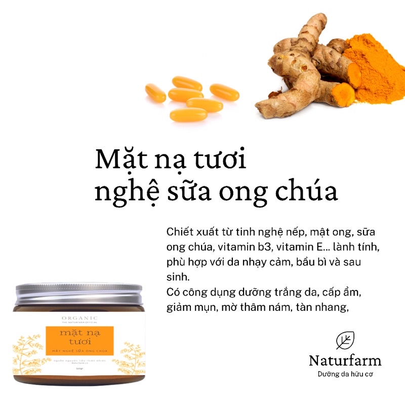 Cao tinh nghệ sữa ong chúa thiên nhiên handmade 50gr