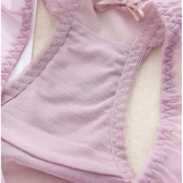 Quần Lót Ren Nữ bèo xuyên thấu đính nơ nhỏ siêu quyến rũ mã 0346 | BigBuy360 - bigbuy360.vn