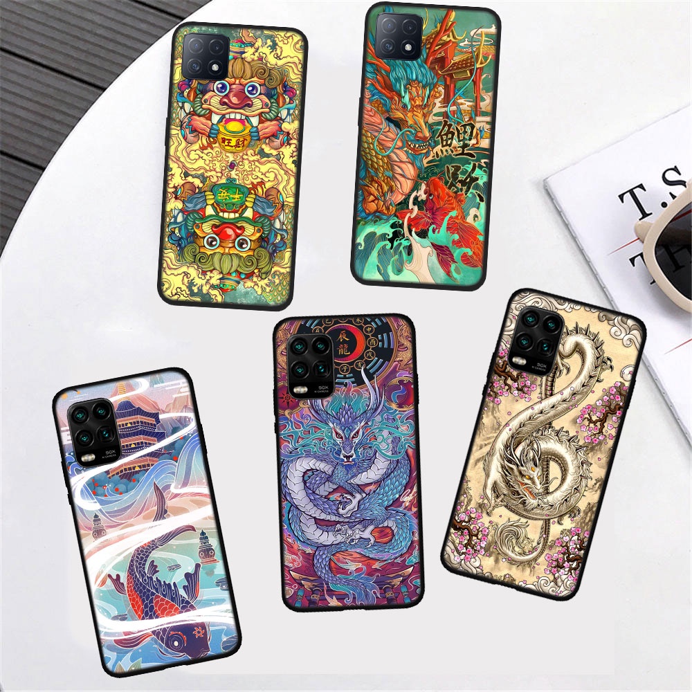 Ốp Điện Thoại Hình Rồng Kiểu Trung Hoa Cho Oppo A93 A92 A91 A72 A56 A55 A54 A54S A53S A53 A52 A32 A16 A16S A15 A15S F15 LPS28