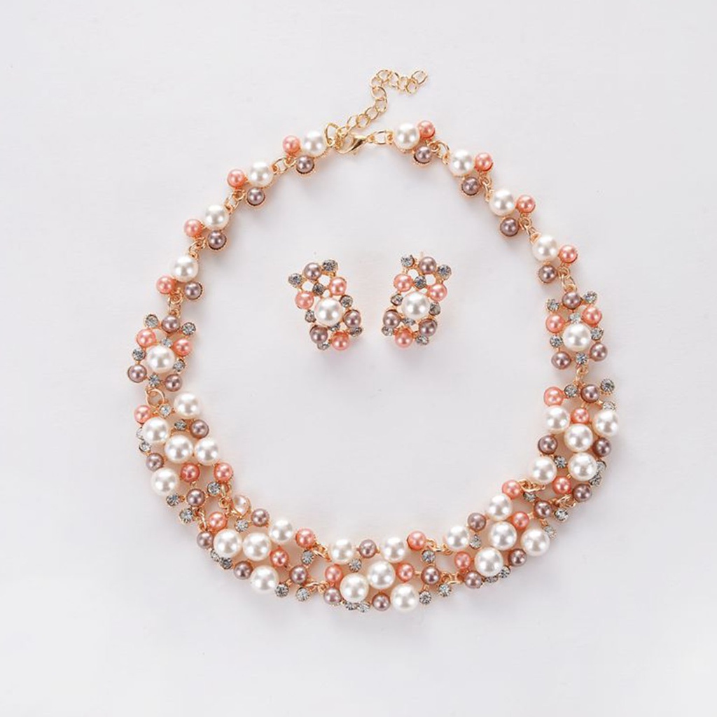 Set 2 Vòng cổ Nữ Đính Ngọc Trai Sang Trọng