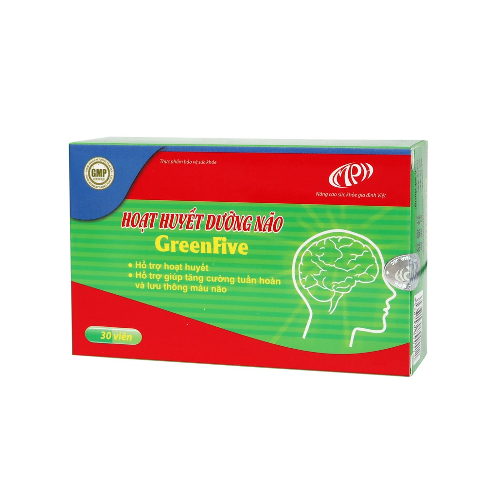 Hoạt huyết dưỡng não GreenFive tăng cường tuần hoàn mãu não hỗ trợ giảm rối loạn tiền đình, giảm di chứng sau tai biến