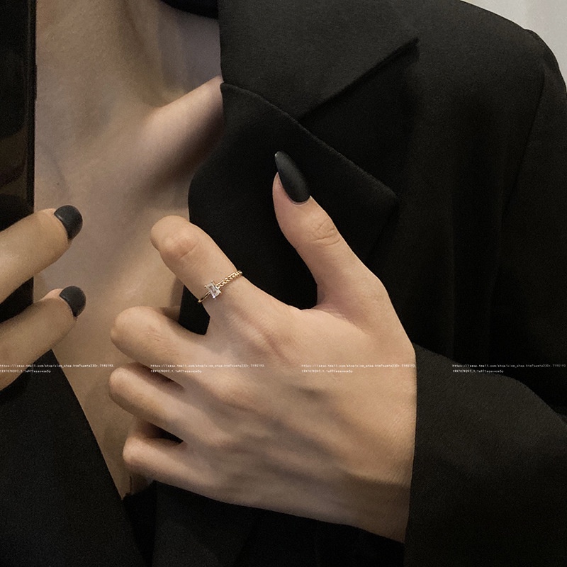 Nhẫn Đeo Ngón Trỏ Đính Đá Kim Cương Phong Cách Nhật Bản Thời Trang Độc Đáo 2022