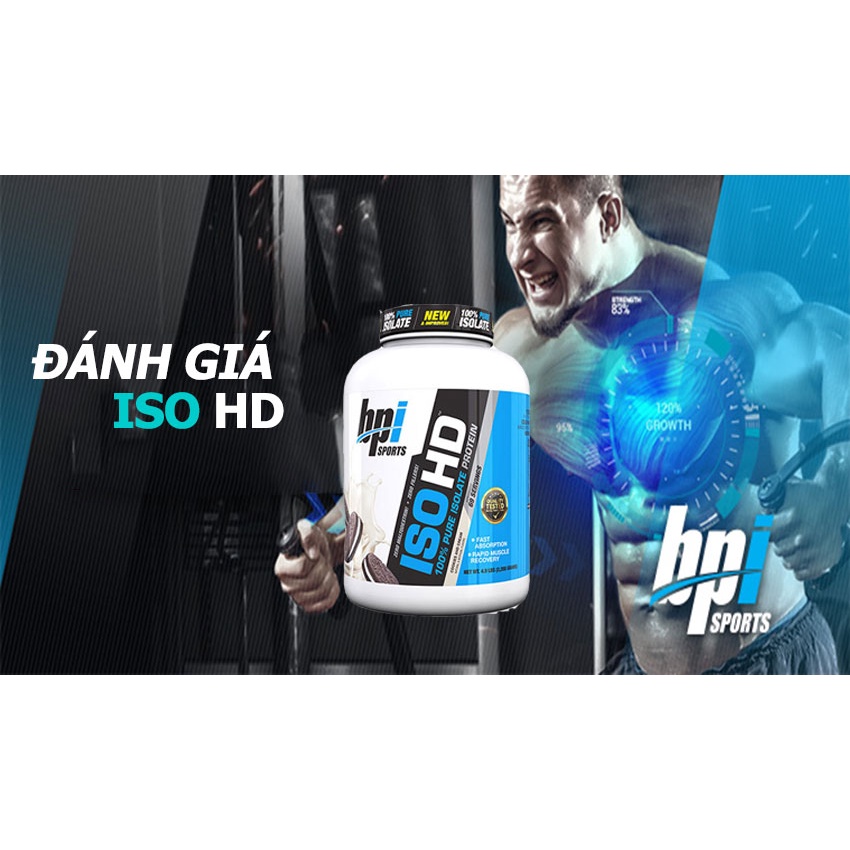 BPI Sports Iso HD Whey Iso HD Sữa Tăng Cơ Bắp 100% Pure Whey Isolate Protein 5 Lbs (2.34Kg) - USA