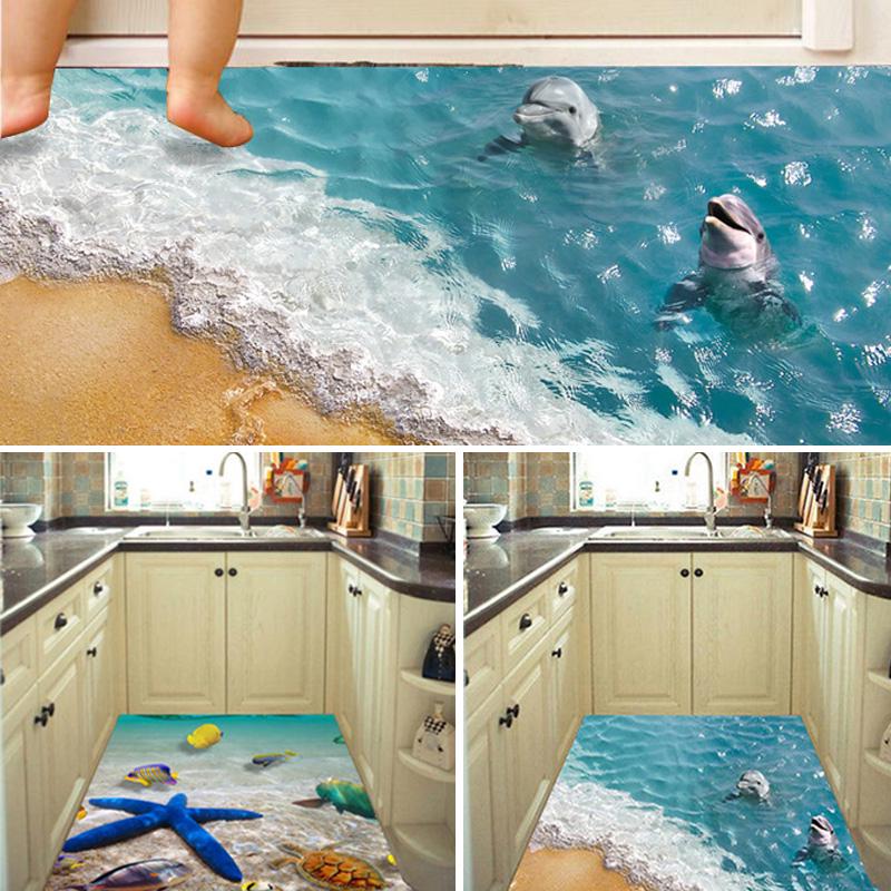 Decal dán sàn nhà nhựa PVC hình 3D 60*90cm