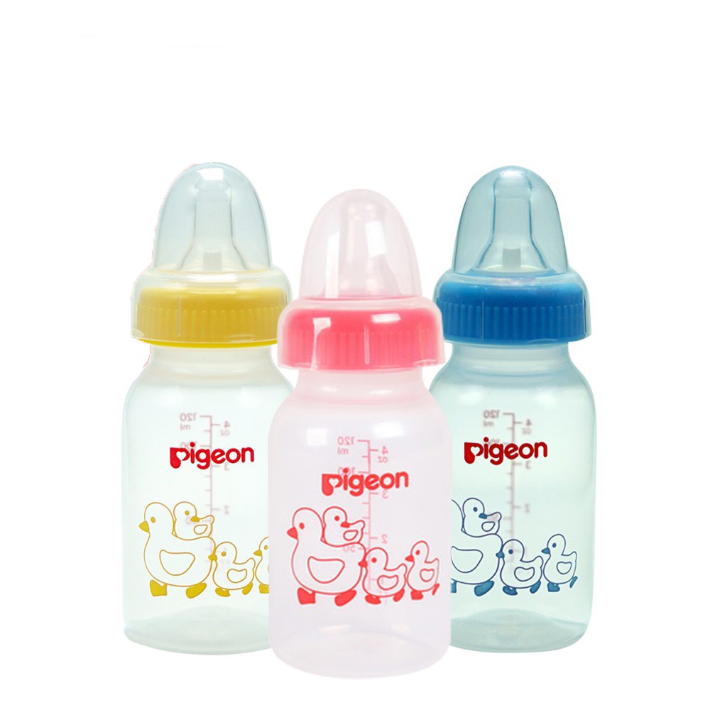 Bình Sữa PP Tiêu Chuẩn Hình Vịt/Voi Pigeon 120ml/240ml Nhiều Màu