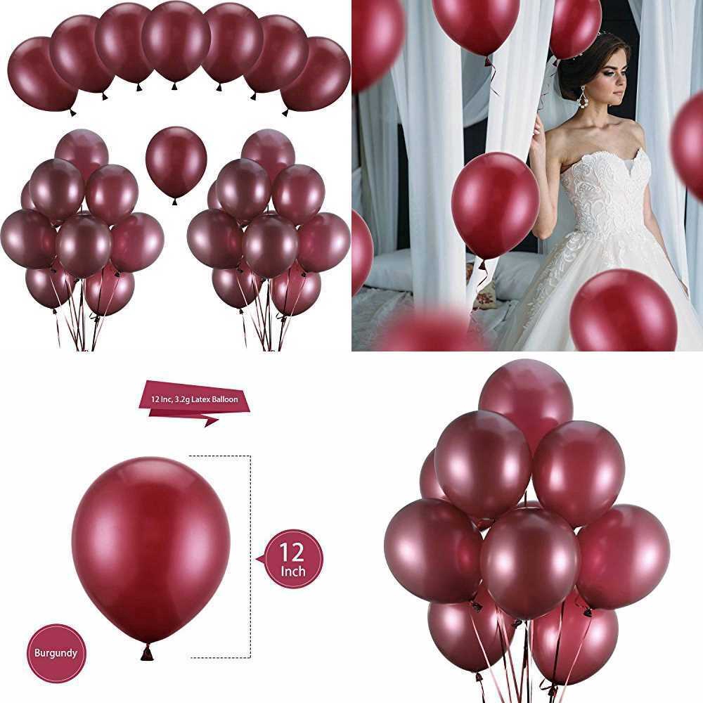 Bộ 100 bong bóng hũ màu đỏ rượu 12&quot;