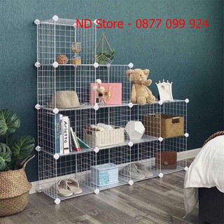 Kệ Để Đồ Đa Năng Hiện Đại  Ghép Từ Khung Lưới Thép Phủ Sơn Tĩnh Điện Làm Giá Sách, Tủ Kệ Đầu Giường, Tủ Quần Áo