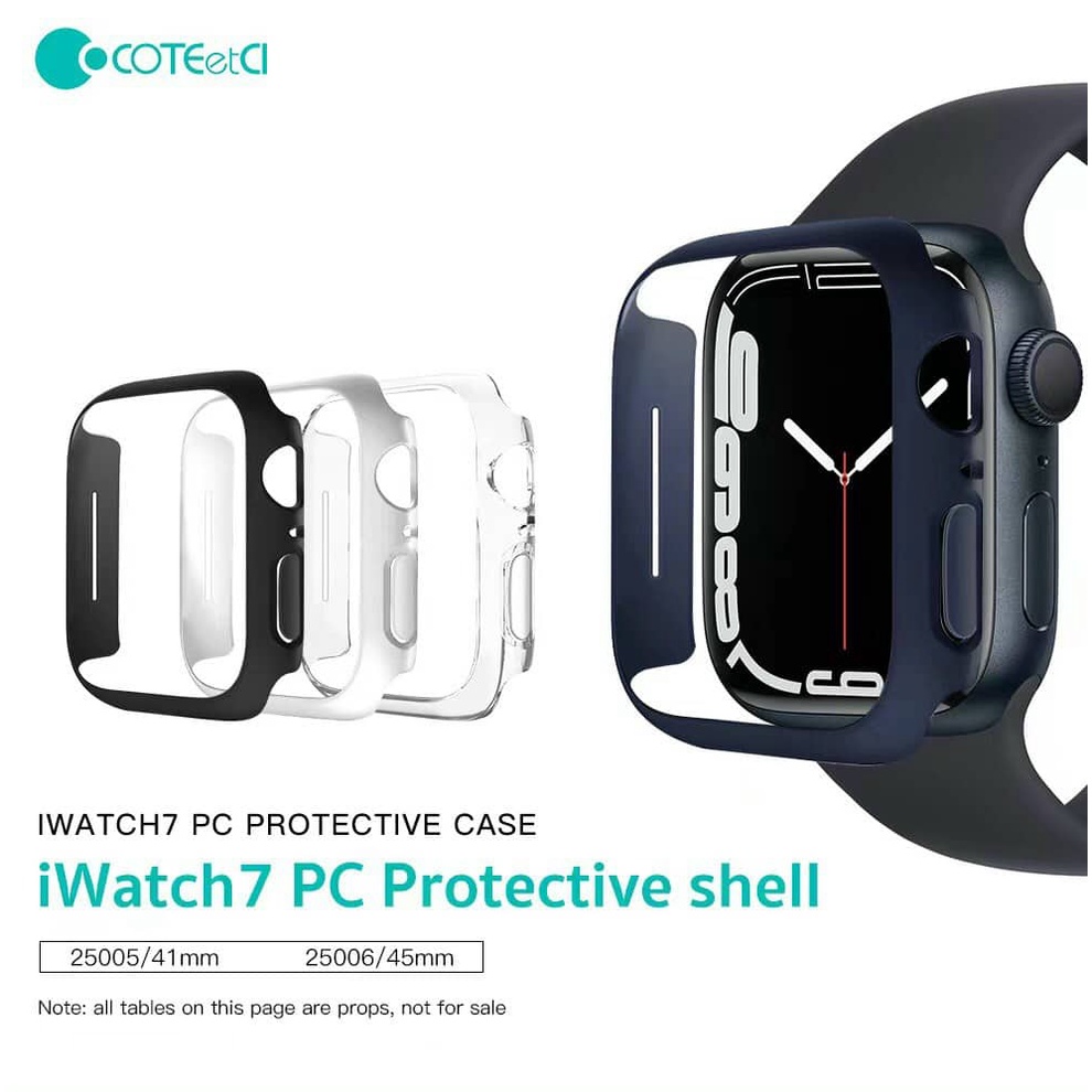 Ốp viền Coteetci cho Apple Watch Size 38,40,41,42,44,45 kèm kính cường lực bảo vệ màn hình