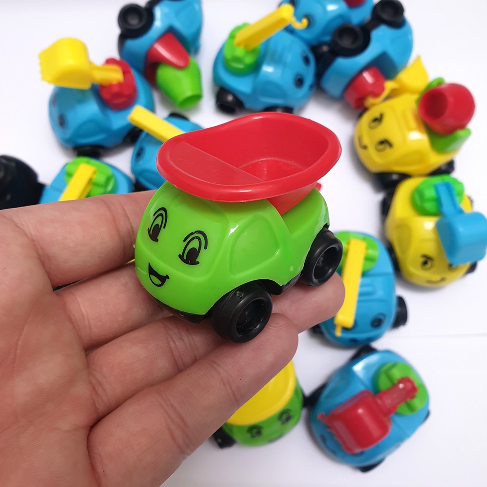Bộ 20 đồ chơi xe ô tô công trình New4all Cars 5.5 cm xinh xắn nhựa PVC (Xe ben, xe bồn, xe cẩu, máy xúc) cho bé vui chơi