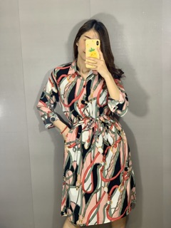 Đầm sơmi lưng thun