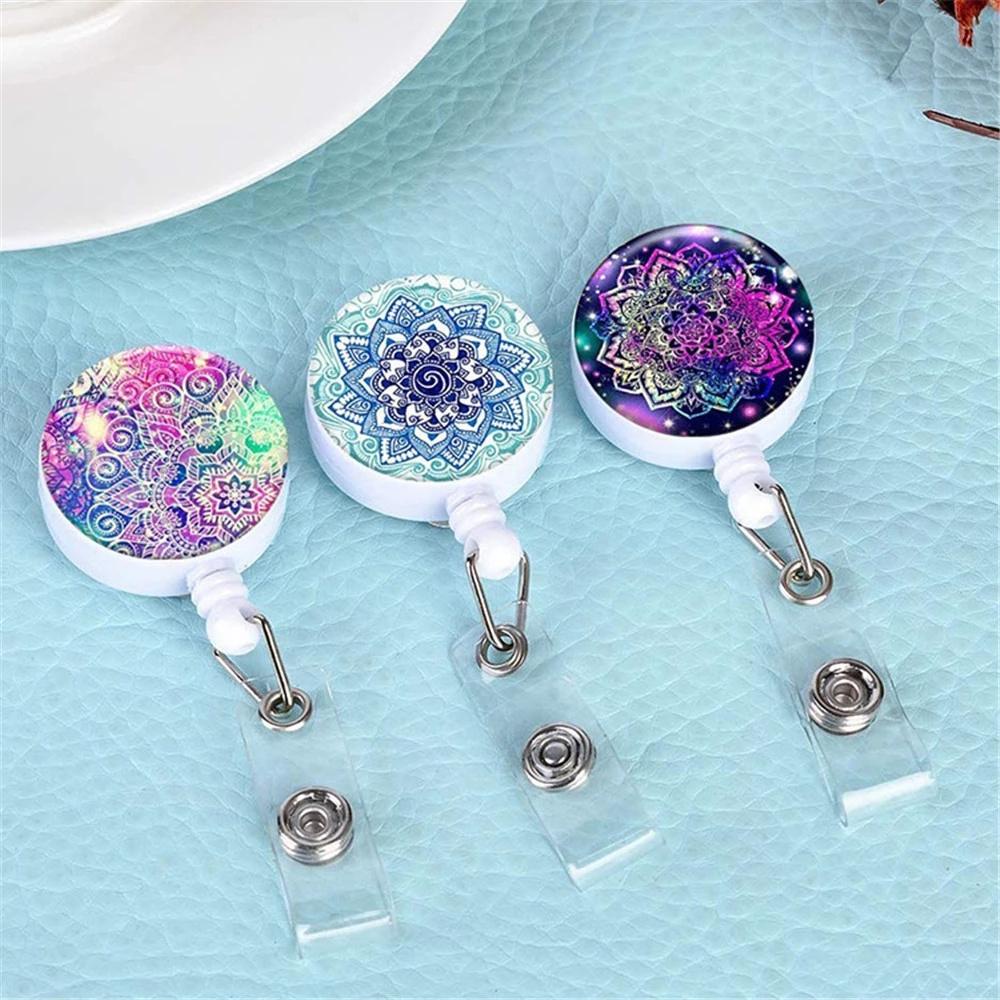 Kẹp Giữ Thẻ ID / Thẻ ID Họa Tiết Bầu Trời Đầy Sao Nhiều Màu Sắc Có Thể Thu Gọn Tiện Dụng