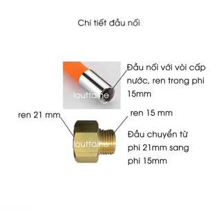 Ống nối dài vòi nước linh hoạt có thể quay 720° theo mọi hướng, đầu nối dài vòi nước