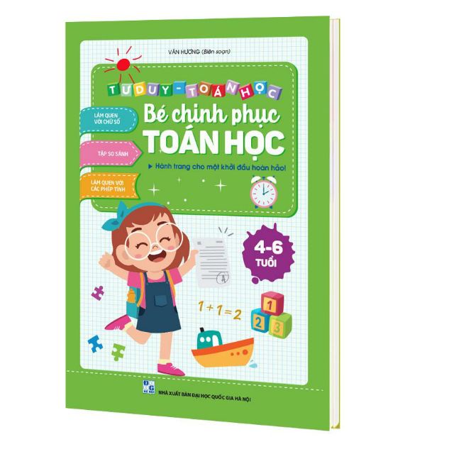 Sách - Bé Chinh Phục Toán Học Cho Trẻ Từ 4 - 6 Tuổi - Có Kèm Thẻ Học Toán