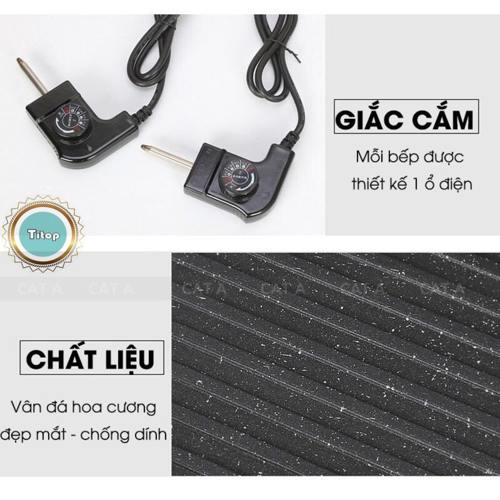 [BH 1 Năm] BẾP LẨU NƯỚNG CAO CẤP 2 TRONG 1 - Chống dính - Thiết kế tiện dụng