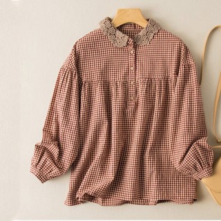 Áo sơ mi Linen kẻ form rộng