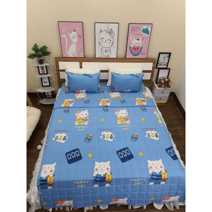 Bộ chăn ga gối sét 5 món hè mẫu mới