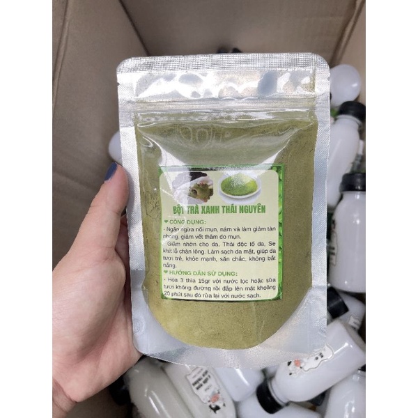 Gói 100gr bột mặt nạ trà xanh nguyên chất
