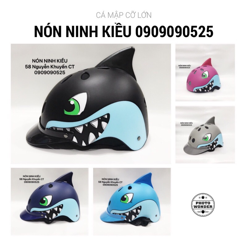 MŨ BẢO HIỂM MM HÌNH CÁ MẬP ( Form người lớn)