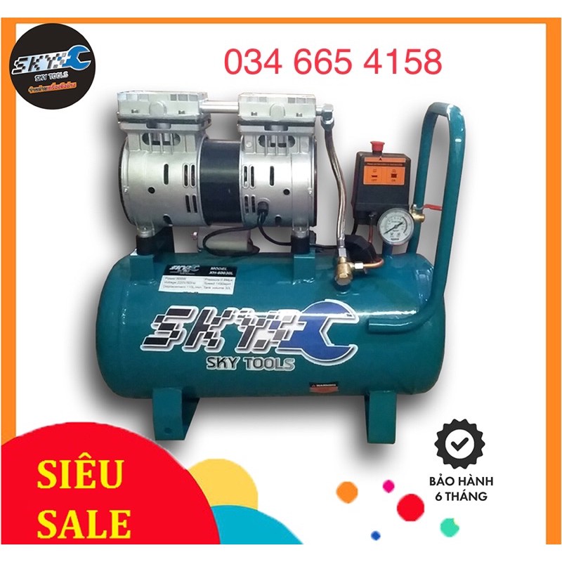 Máy nén khí 24l không dầu SKY THÁI LAN máy nhẹ, kêu êm, giá mềm, bảo hành dài hạn
