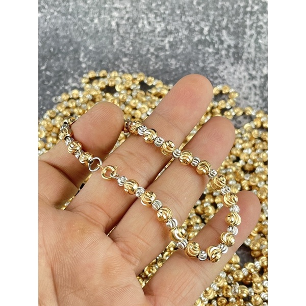 LẮC TAY NỮ 2 MÀU MẠ VÀNG 18K CAO CẤP
