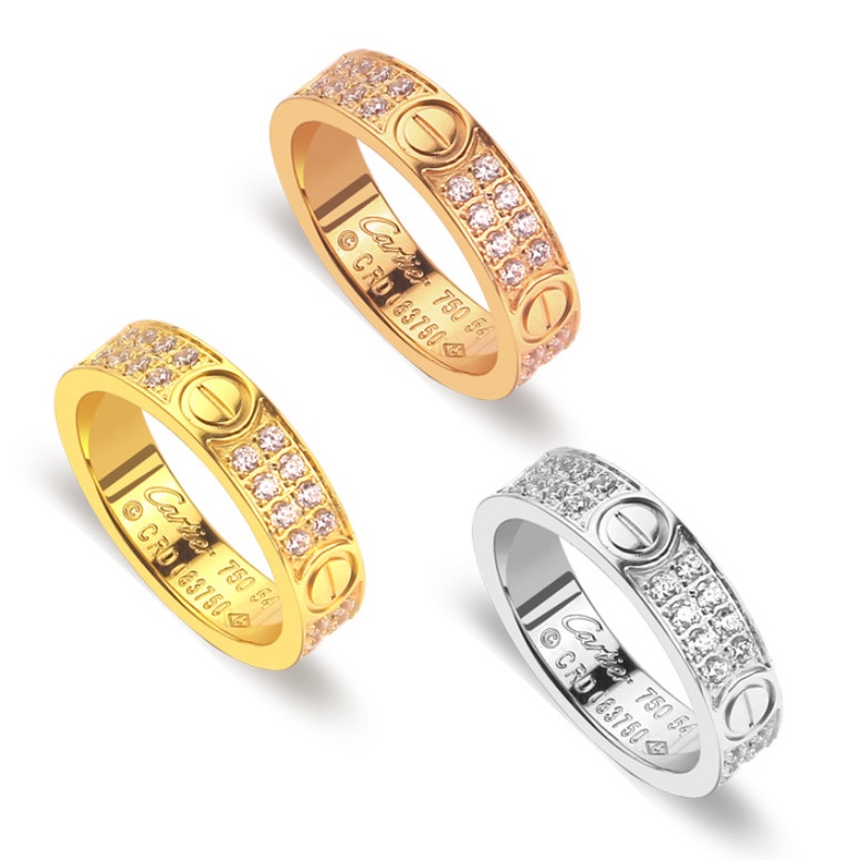 Nhẫn Nam Nữ Unisex Full 2-3 Hàng Đá Nhân Tạo Titan Ko Đen TT 4433