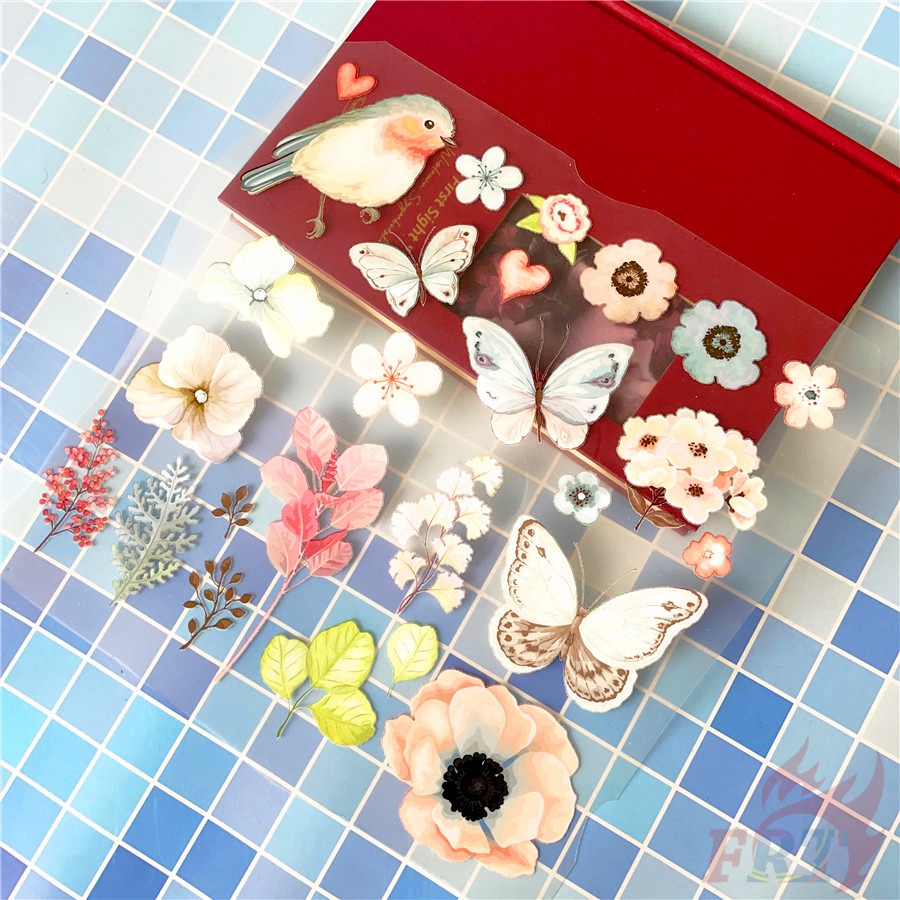◆ Sticker Dán Tường Hình Chim Và Bướm Và Hoa ◆ 1 Miếng Dán Ủi Lên Nhiệt
