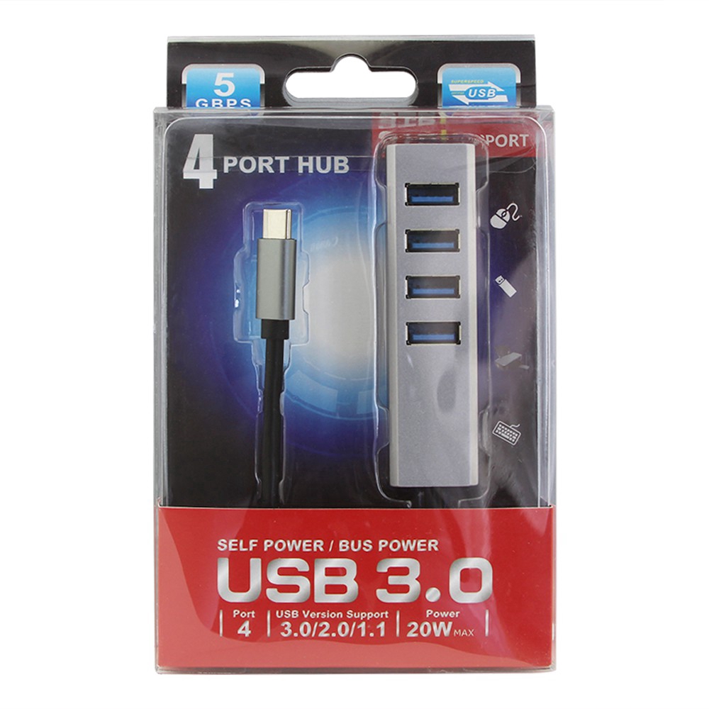 Hub Otg Tipo C De 4 Cổng Usb 3.0 Cho Điện Thoại Thông Minh